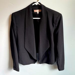 Philosophy Black Fly Away Open Front Blazer Sz 6